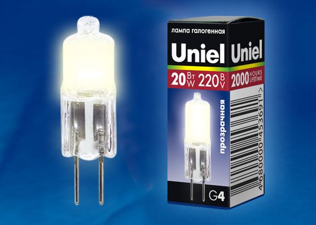 Лампа галогенная капсульная JC-220/20/G4 CL | 01822 Uniel