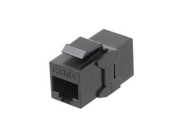 Адаптер проходной (coupler) Keystone Jack RJ45 (8P8C) кат.6A 4 пары CA2-KJ-C6A-BK черн. Hyperline 444917