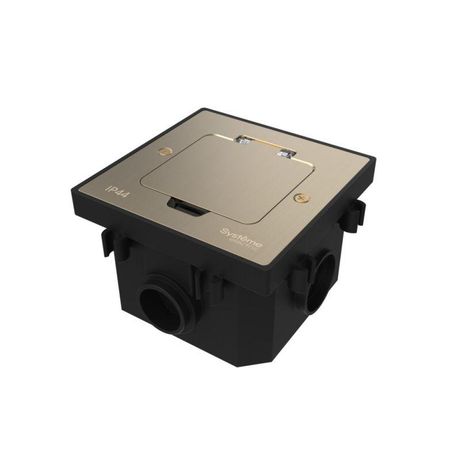 Лючок MultiDesk MDK20 на 2мод. IP44 с монтажной коробкой для бетонных полов никель SE MDK20202NC APC