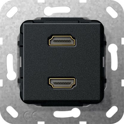 Черный матовый Разъем HDMI 2 мест | 567210 GIRA S-55