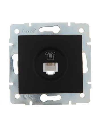 Розетка телефонная 1-м СП Karina RJ11 механизм черн. бархат LEZARD 707-4288-137