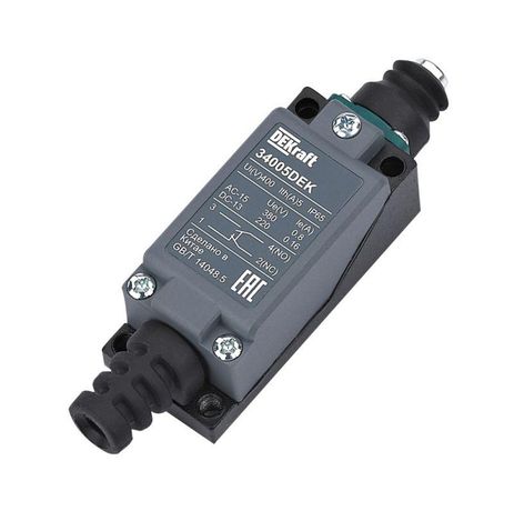 Выключатель концевой 1НО1НЗ кнопочный плунжер метал. DEKraft 34005DEK APC