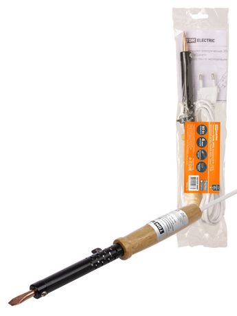 Паяльник ПД-80, ЭПСН, мощность 80 Вт, 230 В, деревянная ручка, плоское жало, "Гранит" | SQ1025-0404 TDM