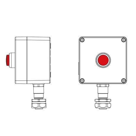 Взрывозащищенный пост управления из алюминия CPE-A-12-(1xLR(250))-1xKAEPM2MHK-20(C)1Ex d e IIC Т5 Gb / Ex tb IIIC T95°C Db IP66 | 2201.121.22.120I ДКС