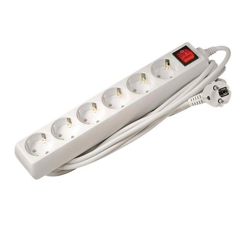 Удлинитель 6х5м с заземл. 16А EX-06GS-500 3.5кВт ПВС 3х1 выкл. JazzWay 3326197