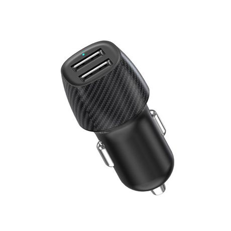 Устройство автомобильное зарядное c двумя портами (USB-А + USB-A) со световой индикацией, 12Вт, черное - 18-2220 MEET