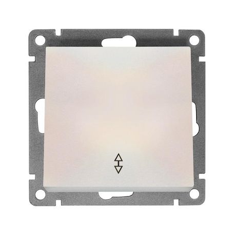 Переключатель проходной 1-кл. СП Афина 10А IP20 механизм жемчуж. Universal A0025-OBr Союз