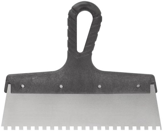 Шпатель фасадный зубчатый 250мм/зуб 6мм нерж. КУРС 06607