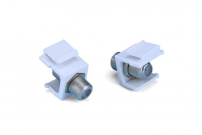 Вставка KJ1-FCON-N-WH формата Keystone Jack с прох. адапт. F-типа nickel plated ROHS бел. Hyperline 246969