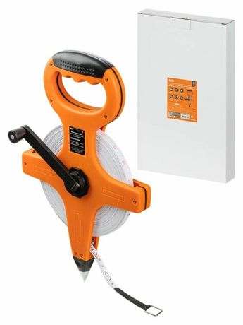 Мерная лента, 50 м х 13 мм, фибергласовое полотно, открытый корпус, штык для фиксации "Рубин" | SQ1018-0404 TDM