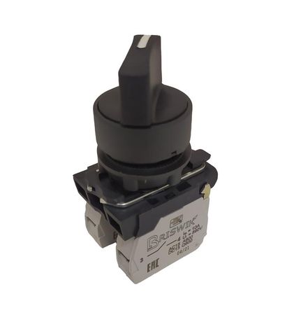 Переключатель КПЕ-3111-Р рукоятка на два положения с самовозвратом 1з+1р 10А диаметр посадочного отверстия 22мм УХЛ3 IP40 черн. Реле и Автоматика A8012-T31785450