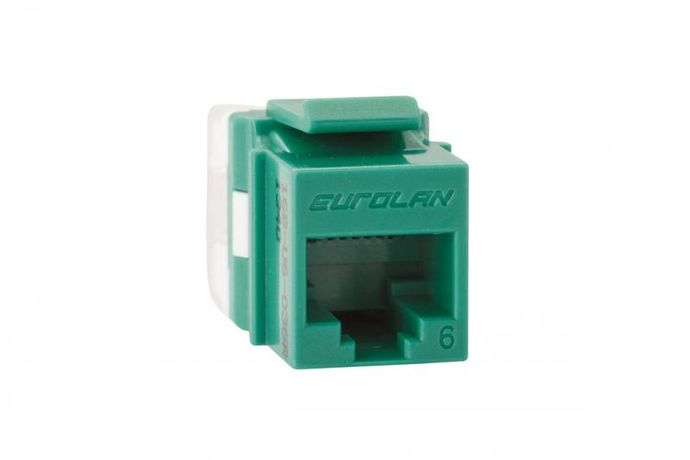 Модуль розеточный Keystone категории 6 UTP 1xRJ45 T568A/B зеленый - 16B-U6-03GR Eurolan
