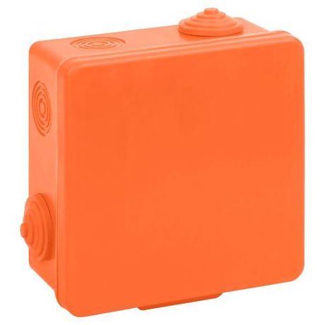 Коробка распаячная KOR-100-100-50-8g-OR-FR огнестойкая 100х100х50мм оранжевая с гермовводами 8 вх. IP54 - Б0068901 ЭРА