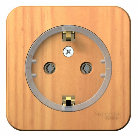 Розетка 1-м ОП Blanca 16А IP20 250В с заземл. без защ. шторок изолир. пластиной (компакт) ясень SE BLNRA110115 APC