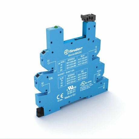 Розетка MasterBASIC с безвинтовыми клеммами Push-in для реле 34 серии, питание 125В AC/DC, в комплекте пластиковая клипса, опции: LED - 93.60.0.125 FINDER 93600125