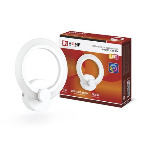 Светильник светодиодный ELEGANT BLISS-W 15Вт 230В 3000-6500K 1200Лм STEP COLOR белый IN HOME - 4690612035345