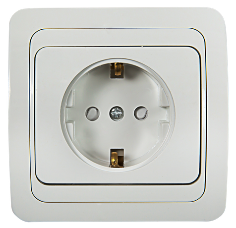Розетка одинарная с заземлением со шторкой CLASSICO белая 2028x | 4690612000978 IN HOME