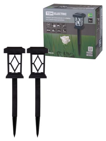 Набор светильников СП "Торо" на солнечных батареях, пластик, 10х44 cм, 2 шт, | SQ0330-0107 TDM