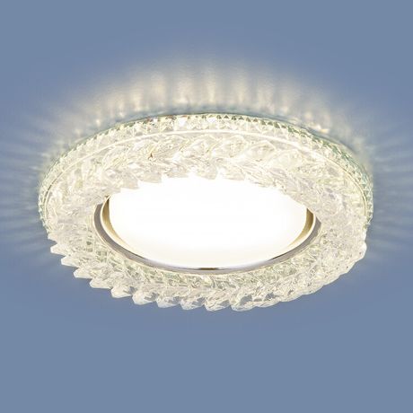 Светильник точечный встраиваемый 3024 GX53 CL прозрачный с подсветкой | a041263 Elektrostandard