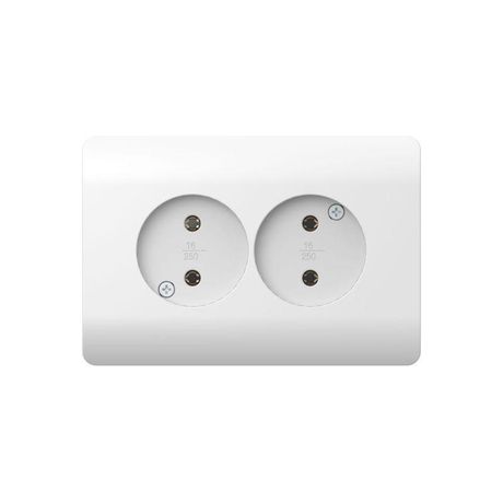 Розетка б/з со шторками двойная, 16А, белый(NEW3-E) | 431542 CHINT