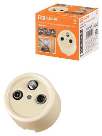 Розетка TV+R+ SAT проходная сл. кость «Болонь» | SQ1820-0358 TDM
