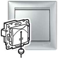 Механизм кнопки Valena перекидн. со шнуром алюм. Leg 770119 Legrand