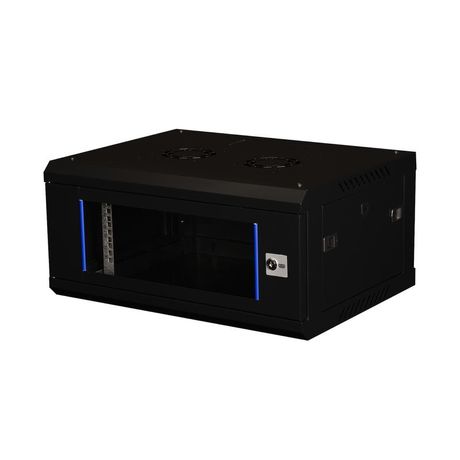 Шкаф телекоммуникационный настен. 19дюйм 4U 280х600х450мм дверь стекло черн. Datarex DR-630001 Datarex арт. DR-630001