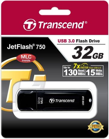 Флеш-накопитель TS32GJF750K 32GB JETFLASH 750 black Transcend 1000502117
