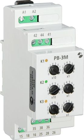 Реле времени РВ-3М УХЛ4 220В 50Гц 0.1с-99ч 3х-канальное ток контактов исполнит. 5А 1НО мгновенный контакт 1перекл. с выдержкой в каждом канале и Автоматика A8223-76912592