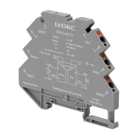 Преобразователь сигнала DSI, 6,2 мм 1 вход 0…10 В, выход 4…20 мА | DSI-S-A2111 DKC ДКС