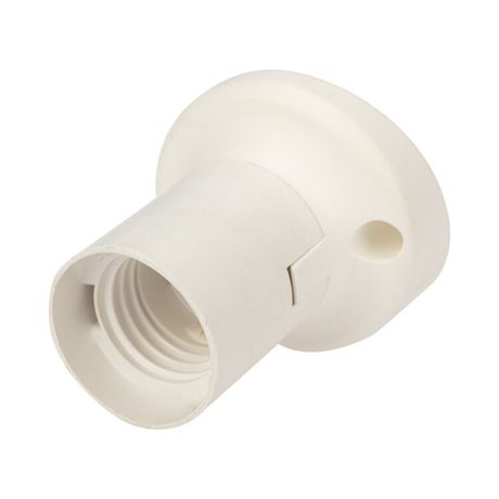 Патрон пластиковый настенный Е27 наклонный, белый c этикеткой | 11-8872 Rexant MEET