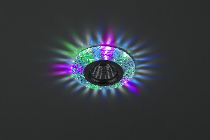Светильник точечный встраиваемый DK LD4 MR16 3Вт GU5.3 прозрачный c мультиколор подсветкой | Б0019207 ЭРА