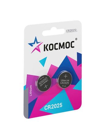 Батарейка CR2025 3V Lithium 2BL - KOC2025BL2 Космос