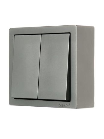 Выключатель 2-кл. ОП LETO платина LEZARD 752-3500-101