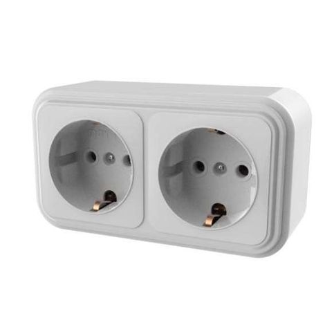 Розетка 2-м ОП Викинг с заземл. бел. БЕЛТИЗ RA16-238-Б Bylectrica