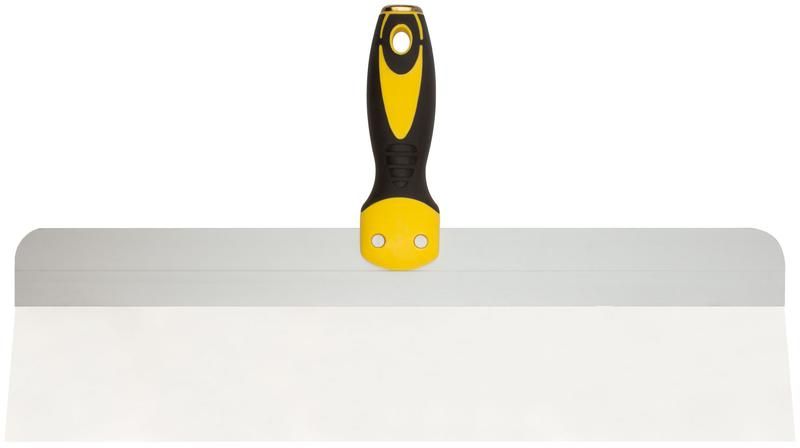 Шпатель фасадный нержавеющий Профи, прорезиненная ручка с метал.бойком 450 мм - 06447 РОС