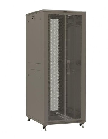 Шкаф напольный 19дюйм 47U 2277х800х800мм (ВхШхГ) передняя и задняя распашные перфор. двери (75%) ручка с замком 2 вертикальных кабельных организатора (RAL 7035) (разобра TTR-4788-DD-RAL7035 сер. Hyperline 432002