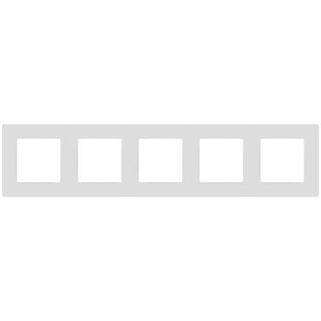 Рамка для розеток и выключателей Серия 12 12-5205-01М на 5 поста, Классик, белый матовый | Б0067766 ЭРА