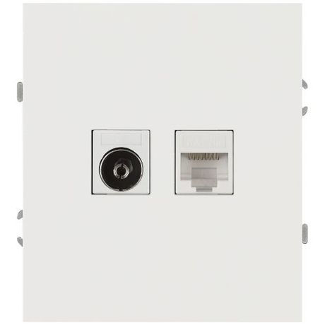 Розетка комбинированная RJ45+TV СП 16А IP20 250В Arktik бел. MC Б0070494 MC арт. Б0070494