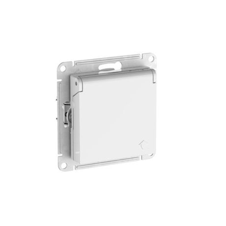 Розетка AtlasDesign 16А IP20 с заземл. защ. шторки крышкой быстрозажим. клем. механизм бел. SE ATN000146S APC