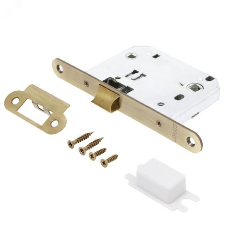 Защелка врезная универсальная без ручек для деревянных межкомнатных дверей, АЛЛЮР АРТ L7050R AB старая бронза - 11228 ПТК