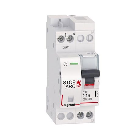 Устройства защиты от дугового пробоя DX3 Stop Arc 1P+N C16A 6000А (с авт выкл.) Leg 415931 Legrand