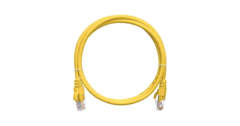 Патч-корд кат.5E (класс D) U/UTP 4 пары 24 AWG (7х0.205мм) 100МГц 2хRJ45 (8P8C) BC чистая медь LSZH нг(А)-HFLTx 0.5м желт. NIKOMAX NMC-PC4UD55B-005-C-YL