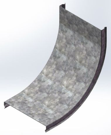 Крышка угла внутреннего плавного 90 град. к лотку 100, толщ. 0,7 мм, Сендзимир цинк, 023410 | КУВНТП90-100-0,7-R100-СЦ Ostec