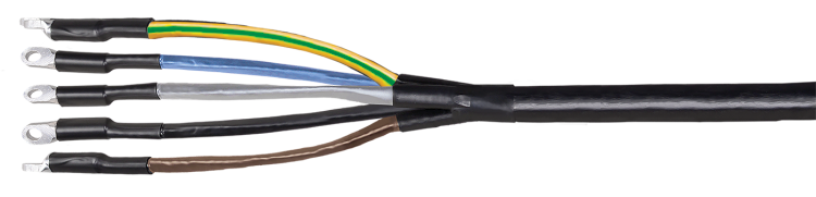 Комплект муфты концевой ПКВтп внутренней установки 5х35/50 с болтовыми наконечниками ПВХ/СПЭ изоляция 1кВ IEK UZM-XLK1-VN5-3550S