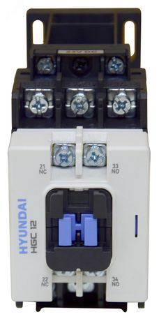Магнитный контактор HGC12 11NS D024 12А 5.5 квт при АС3 (380-440В) напряжение катушки 24В DC 1НО+1НЗ - 13.01.01.000538 HYUNDAI