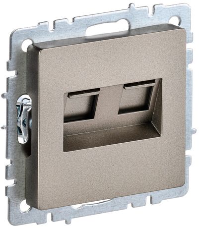 Розетка компьютерная двойн. СП RJ45 кат.5E BRITE РК10-2-БрШ механизм шампань IEK BR-K20-1-K37