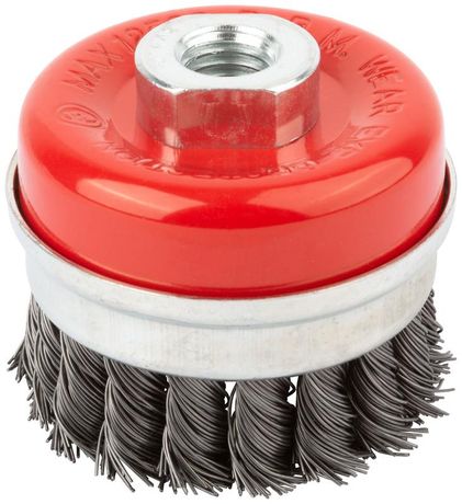 Профи 65 мм - 39506 Кордщетка-чашка гайка М14 стальная витая проволока с бандажом РОС