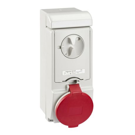 НАСТЕННАЯ РОЗЕТКА UNIKA С ДЕРЖ ПРЕДОХР 32A 2P-E 380-415 IP44 | 83145 Schneider Electric