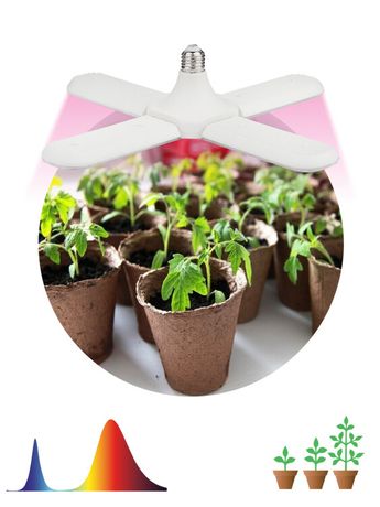 Лампа светодиодная FITO-36W-RB-E27-FOLD 36Вт Е27 4-лепестковая для растений красн./син. спектр Эра Б0053289